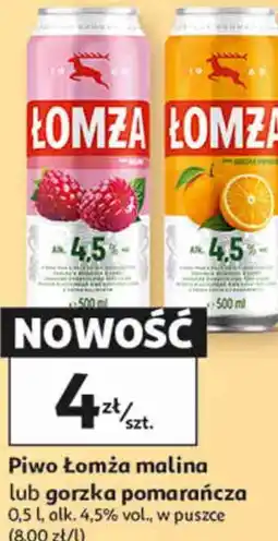 Auchan Piwo Łomża malina lub gorzka pomarańcza oferta
