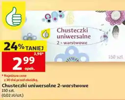 Auchan Chusteczki uniwersalne 2-warstwowe oferta