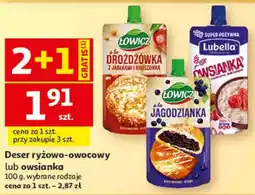 Auchan Deser ryżowo-owocowy lub owsianka Łowicz, Lubella oferta