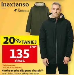 Auchan Kurtka męska długa na sherpie Inextenso oferta