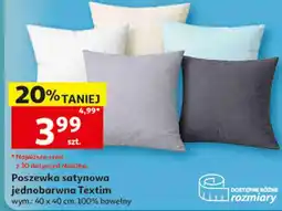Auchan Poszewka satynowa jednobarwna Textim oferta