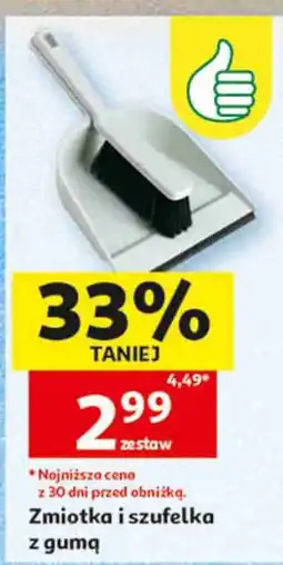 Auchan Zmiotka i szufelka z gumą oferta