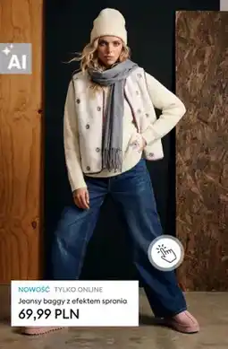 Sinsay Jeansy baggy z efektem sprania oferta