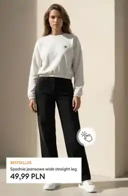 Sinsay Spodnie jeansowe wide straight leg oferta