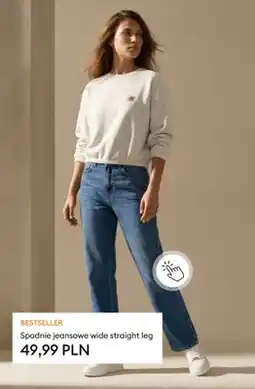 Sinsay Spodnie jeansowe wide straight leg oferta
