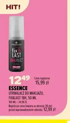 Drogerie Natura Utrwalacz do makijażu Fix & Last 18h Essence oferta