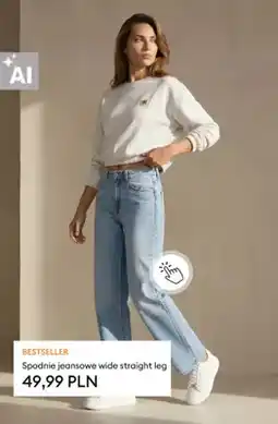 Sinsay Spodnie jeansowe wide straight leg oferta