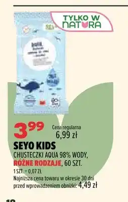 Drogerie Natura Chusteczki Aqua 98% wody Seyo Kids oferta