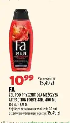 Drogerie Natura Żel pod prysznic dla mężczyzn Attraction Force 48h Fa oferta