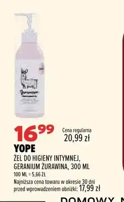 Drogerie Natura Żel do higieny intymnej Geranium Żurawina Yope oferta
