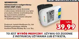 Kaufland Ciśnieniomierz nadgarstkowy 84105 (DBP-2160) Weinberger oferta