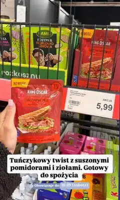 ALDI Tuńczyk King Oscar Tuńczykowy Twist z suszonymi pomidorami i ziołami oferta