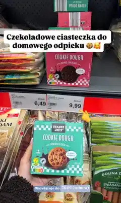 ALDI Ciasteczka do odpieku Trader Joe's Cookie Dough Chocolate Chip oferta