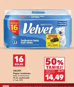 Kaufland Papier toaletowy biały 3-warstwowy Velvet oferta