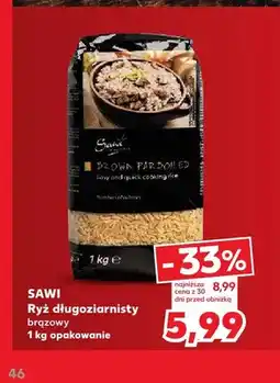 Kaufland Ryż długoziarnisty brązowy Sawi oferta