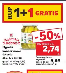 Kaufland Ogórki konserwowe ćwiartki Stąd Takie Dobre! oferta