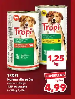 Kaufland Karma dla psów z wołowiną w sosie Tropi oferta
