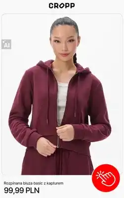 Cropp Rozpinana bluza basic z kapturem Cropp oferta