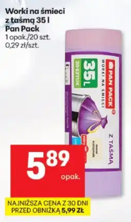 Delikatesy Centrum Worki na śmieci z taśmą Pan Pack oferta