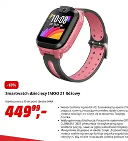 Media Markt Smartwatch dziecięcy IMOO Z1 Różowy oferta