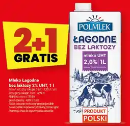 Twój Market Mleko Łagodne bez laktozy 2% UHT oferta