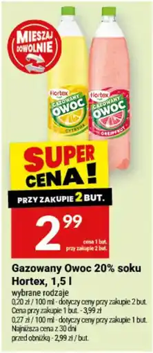 Twój Market Gazowany Owoc 20% soku Hortex oferta