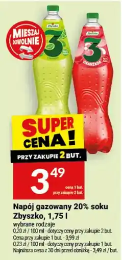Twój Market Napój gazowany 20% soku Zbysko oferta