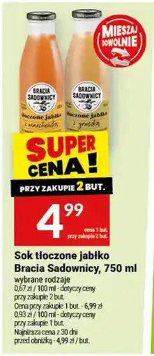 Twój Market Sok tłoczone jabłko Bracia Sadownicy oferta