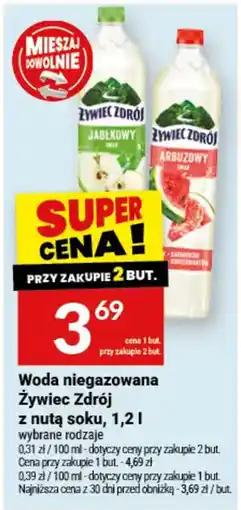 Twój Market Woda niegazowana Żywiec Zdrój z nutą soku oferta