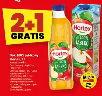 Twój Market Sok 100% jabłkowy Hortex oferta
