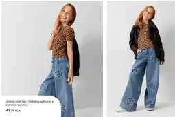 Sinsay Jeansy wide leg z ozdobną aplikacją w kształcie kwiatów Sinsay oferta
