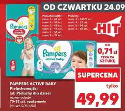 Kaufland PAMPERS ACTIVE BABY Pieluchomajtki lub Pieluchy dla dzieci oferta