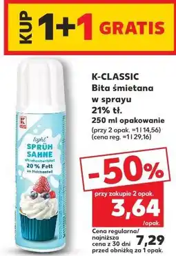 Kaufland K-CLASSIC Bita śmietana w sprayu oferta