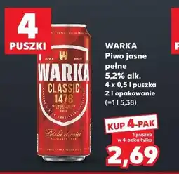 Kaufland Warka Piwo jasne pełne 5,2% alk oferta