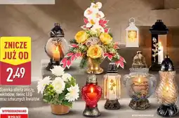 ALDI Znicze, wkłady, świece LED oraz sztuczne kwiaty oferta