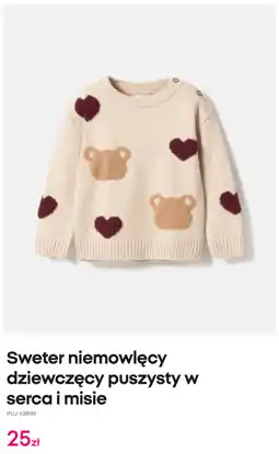 Pepco Sweter niemowlęcy dziewczęcy puszysty w serca i misie oferta
