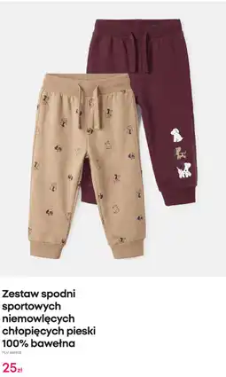 Pepco Zestaw spodni sportowych niemowlęcych chłopięcych pieski 100% bawełna oferta