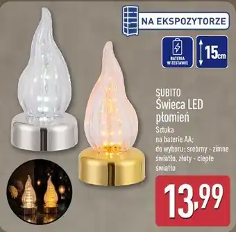 ALDI SUBITO Świeca LED płomień oferta
