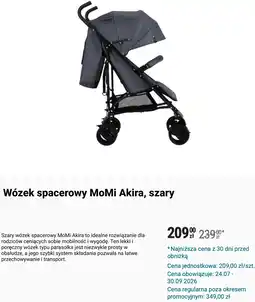Biedronka Wózek spacerowy MoMi Akira, szary oferta