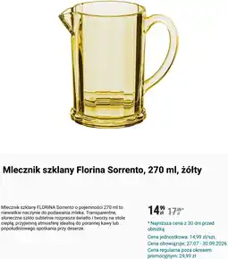 Biedronka Mlecznik szklany Florina Sorrento, 270 ml, żółty oferta