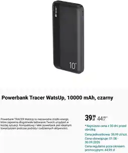 Biedronka Powerbank Tracer WatsUp, 10000 mAh, czarny oferta
