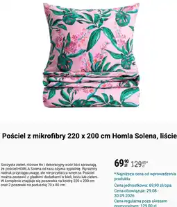 Biedronka Pościel z mikrofibry 220 x 200 cm Homla Solena, liście oferta