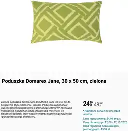 Biedronka Poduszka Domarex Jane, 30 x 50 cm, zielona oferta