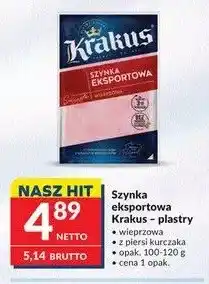 Makro Szynka eksportowa wieprzowa w plastrach Krakus oferta