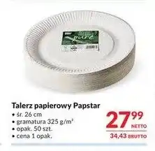 Makro Talerz papierowy Papstar śr. 26 cm oferta