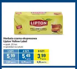 Makro Herbata czarna ekspresowa Lipton Yellow Label oferta