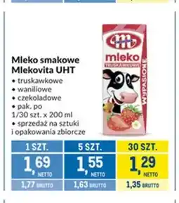 Makro Mleko UHT smakowe Mlekovita truskawkowe oferta