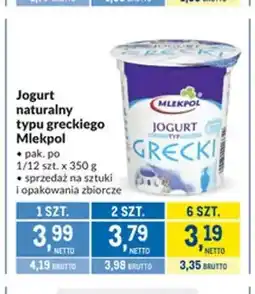 Makro Jogurt naturalny typu greckiego Mlekpol oferta