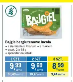 Makro Bajgle bezglutenowe z siemieniem lnianym Incola oferta