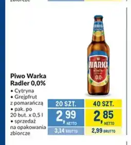 Makro Piwo bezalkoholowe Warka Radler Cytryna oferta